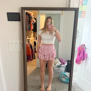 Pink ombré ruffle skirt